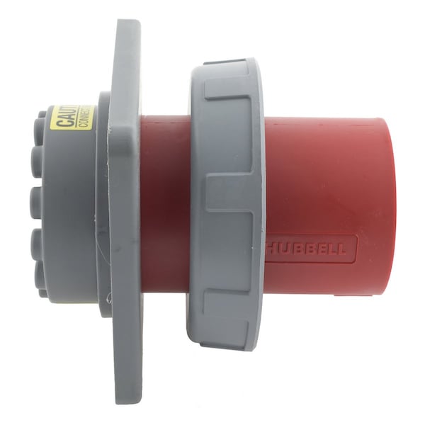 Entrada de clavija y receptáculo IEC de Hubbell, 60A, 480V, Rojo - HBL460B7W