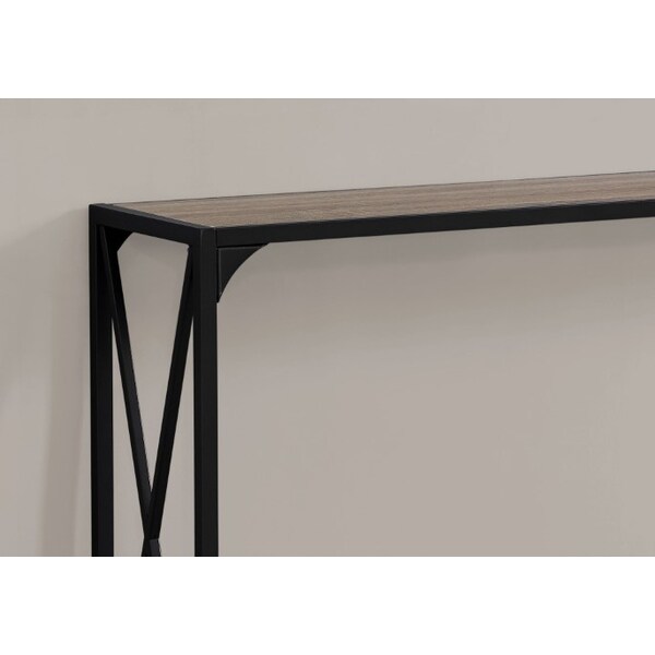 Monarch Specialties Accent Table - 48"L / Dark Taupe / Black Hall Console - I 2125