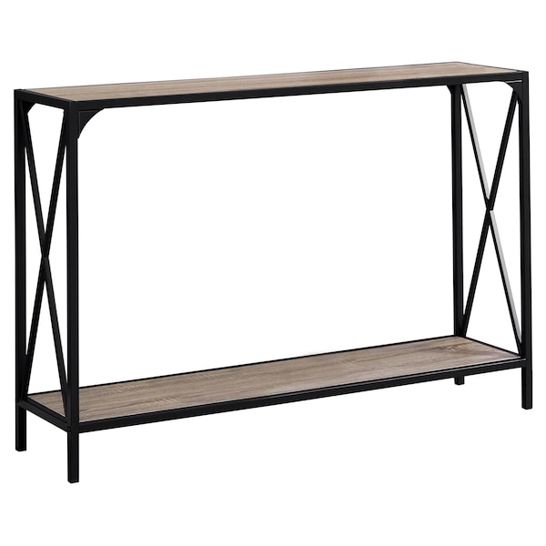 Monarch Specialties Accent Table - 48"L / Dark Taupe / Black Hall Console - I 2125