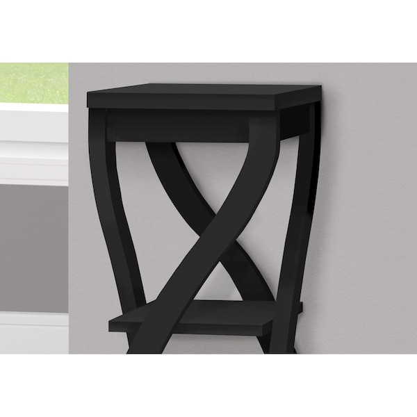 Monarch Specialties Side Table, 11.5 W, 32 H, Particle Board, Hollow-Core, Laminate, Mdf, Black - I 2414