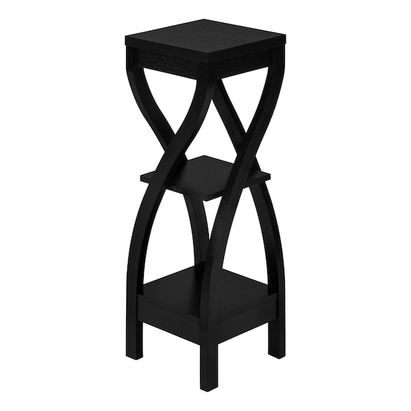 Monarch Specialties Side Table, 11.5 W, 32 H, Particle Board, Hollow-Core, Laminate, Mdf, Black - I 2414