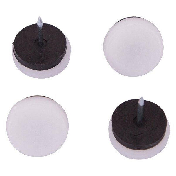 Prosource Furniture Glide, Plastic, White, White, 7/8 x 7/8 x 1-3/16 in Dimensions - FE-S517-PS