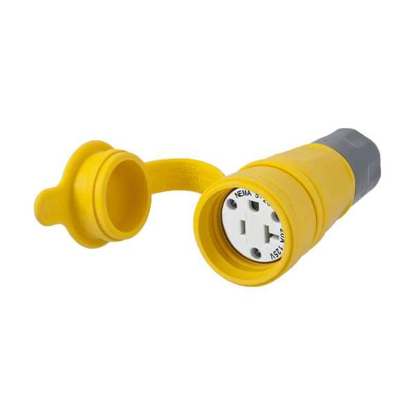 Conector recto a prueba de agua, 5-20R, 20A, 125VAC, amarillo - HBL15W33A