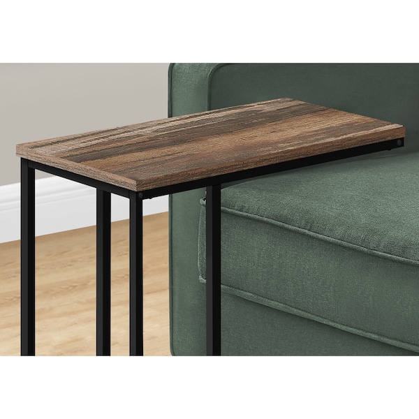 Monarch Specialties End Table, 15.75 W, 24 H, Particle Board, Metal, Brown - I 3764