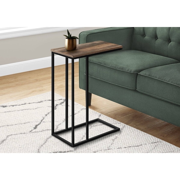 Monarch Specialties End Table, 15.75 W, 24 H, Particle Board, Metal, Brown - I 3764