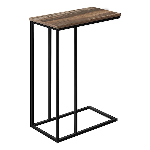 Monarch Specialties End Table, 15.75 W, 24 H, Particle Board, Metal, Brown - I 3764