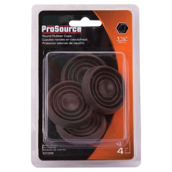 Prosource Caster Furniture Glide, Rubber, Brown, Brown, 1-3/4 x 1-3/4 x 3/8 in Dimensions - FE-S708-PS