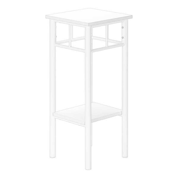 Monarch Specialties Accent Table, Side, End, Plant Stand, Square, Living Room, Bedroom, White Laminate, White - I 3279