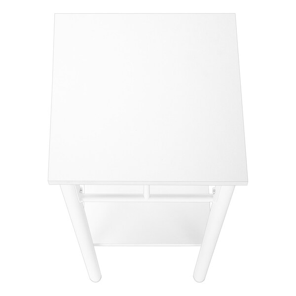 Monarch Specialties Accent Table, Side, End, Plant Stand, Square, Living Room, Bedroom, White Laminate, White - I 3279