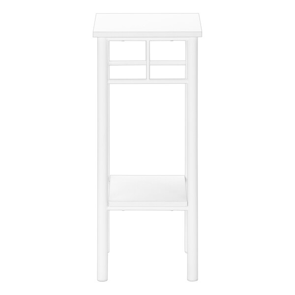 Monarch Specialties Accent Table, Side, End, Plant Stand, Square, Living Room, Bedroom, White Laminate, White - I 3279