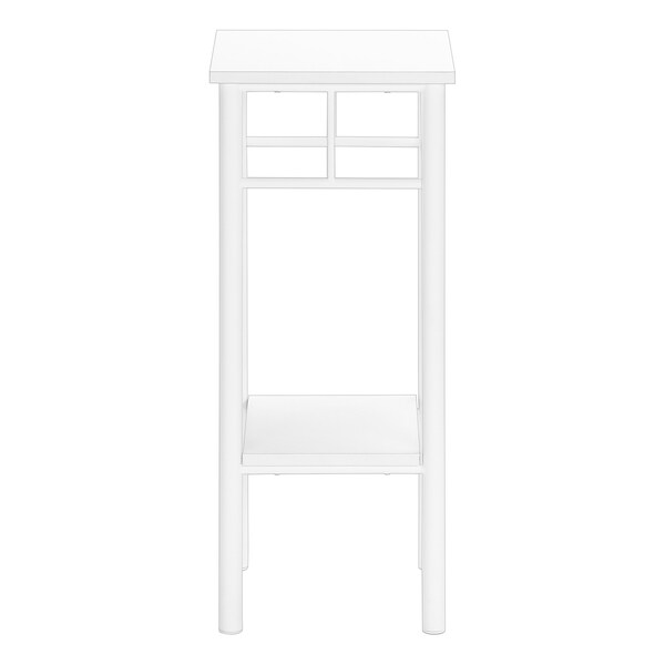 Monarch Specialties Accent Table, Side, End, Plant Stand, Square, Living Room, Bedroom, White Laminate, White - I 3279