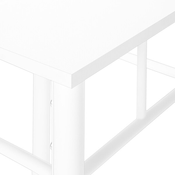 Monarch Specialties Accent Table, Side, End, Plant Stand, Square, Living Room, Bedroom, White Laminate, White - I 3279