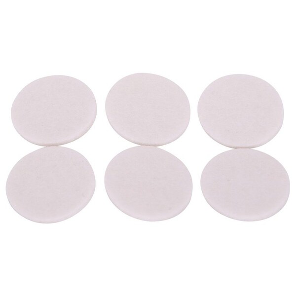 Prosource Furniture Pad, Felt Cloth, White, 1-3/8 in Dia, 5/64 in Thick, Round - FE-50225-PS