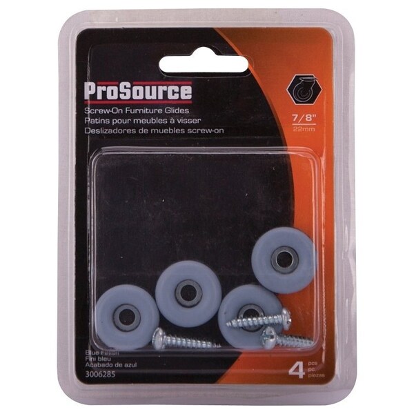 Prosource Furniture Glide, Plastic, Blue, Blue, 7/8 x 7/8 x 11/32 in Dimensions - FE-50107-PS