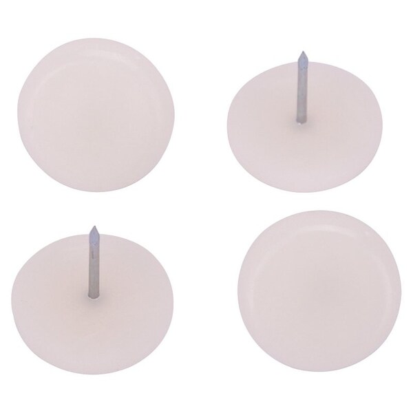 Prosource Furniture Glide, Plastic, White, White, 1-1/8 x 1-1/8 x 15/16 in Dimensions - FE-50305-PS
