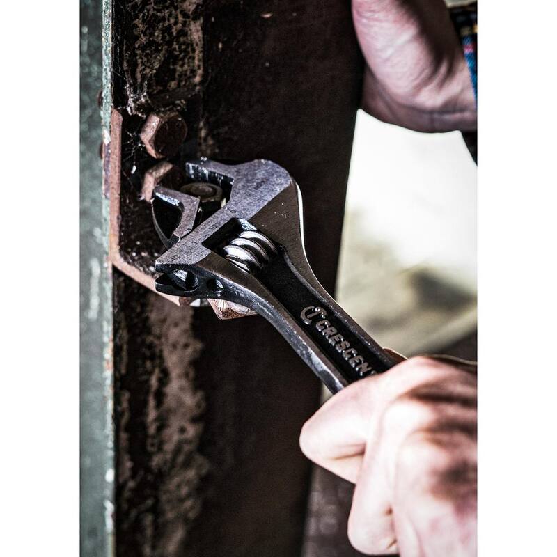 Llave ajustable Crescent de 8 pulgadas con mandíbula ancha y recubrimiento de óxido negro - ATWJ28VS