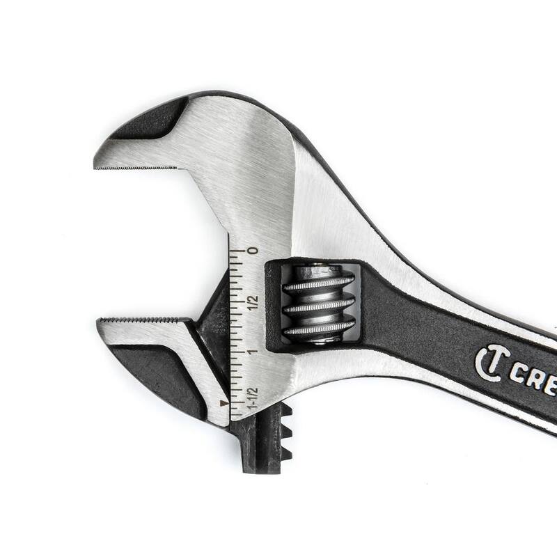 Llave ajustable Crescent de 8 pulgadas con mandíbula ancha y recubrimiento de óxido negro - ATWJ28VS