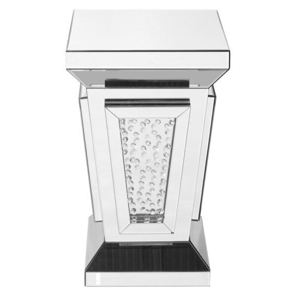 Elegant Decor 15 Inch Crystal End Table In Clear Mirror Finish - MF91020