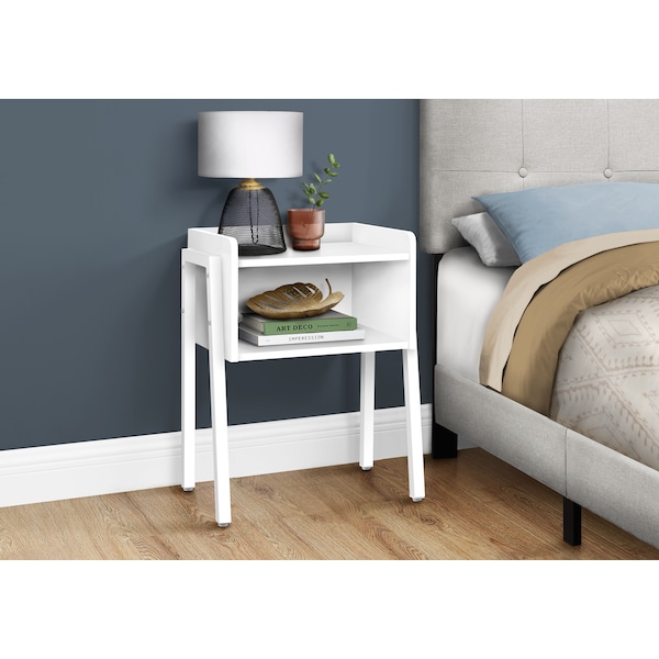 Monarch Specialties Accent Table - 23"H / White / White Metal - I 3594