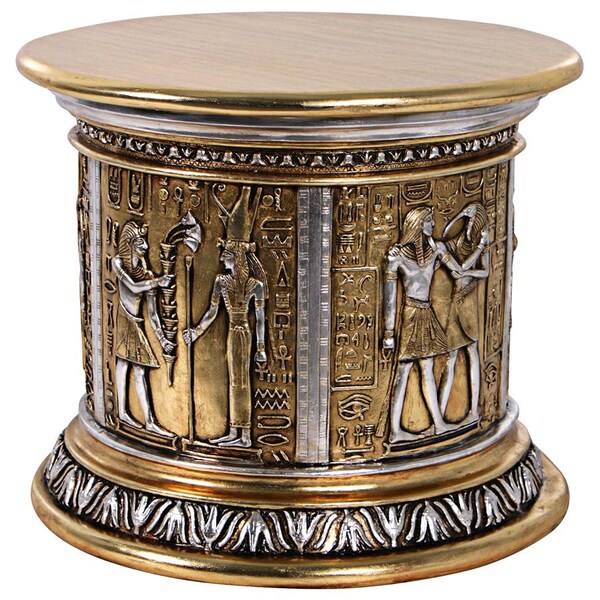 Design Toscano Egyptian Karnak Temple Side Table and Statuary Pedestal - NE200038