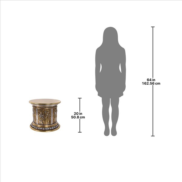 Design Toscano Egyptian Karnak Temple Side Table and Statuary Pedestal - NE200038