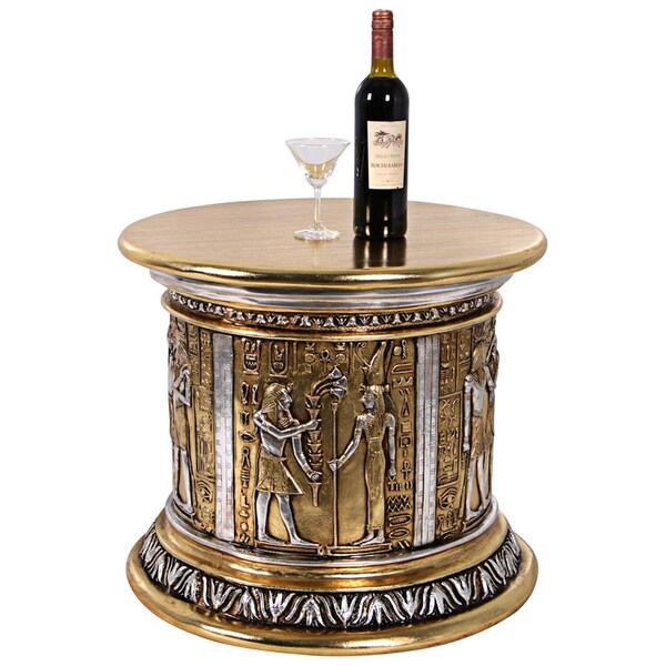 Design Toscano Egyptian Karnak Temple Side Table and Statuary Pedestal - NE200038