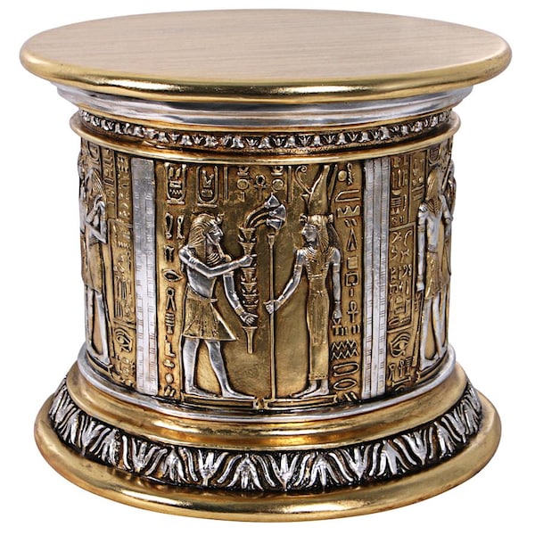 Design Toscano Egyptian Karnak Temple Side Table and Statuary Pedestal - NE200038