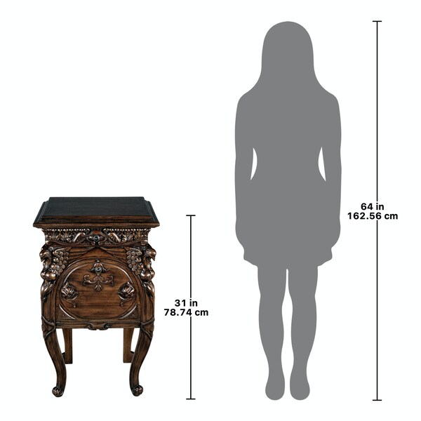 Design Toscano Rectangular 17.5 in W, 14 in L, 31 in H, Mahogany, Brown - AF92143