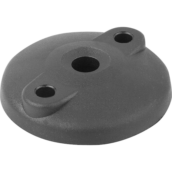 Kipp Plate Anti-Slip Plate, Form:F Thermoplastic, Black, D=100 - K0423.6100