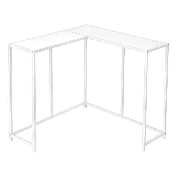 Monarch Specialties Accent Table, Console, Entryway, Narrow, Corner, Living Room, Bedroom, Metal, Laminate, White - I 2160