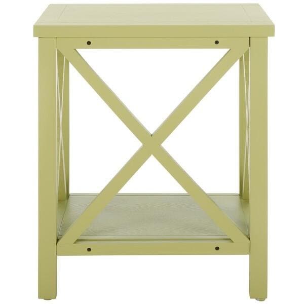 Safavieh Candence Cross Back End Table- Split Pea - 21.5 x 13.4 x 18.1 in. - AMH6523H