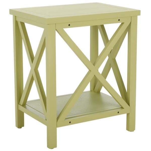 Safavieh Candence Cross Back End Table- Split Pea - 21.5 x 13.4 x 18.1 in. - AMH6523H