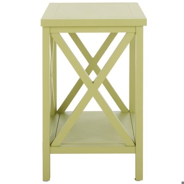 Safavieh Candence Cross Back End Table- Split Pea - 21.5 x 13.4 x 18.1 in. - AMH6523H