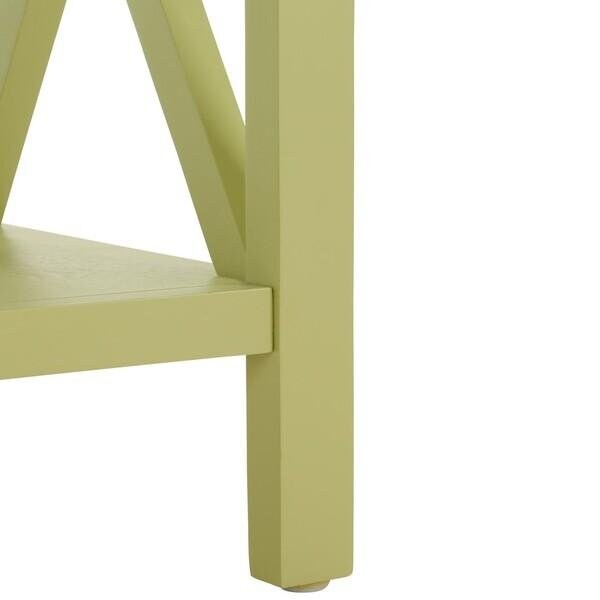 Safavieh Candence Cross Back End Table- Split Pea - 21.5 x 13.4 x 18.1 in. - AMH6523H