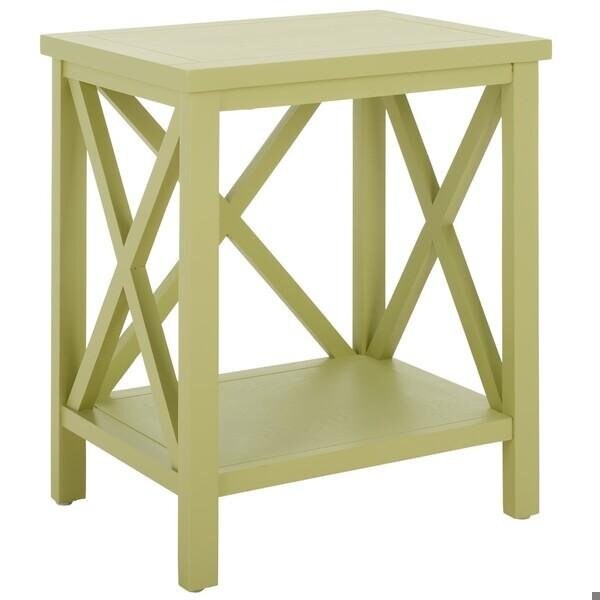 Safavieh Candence Cross Back End Table- Split Pea - 21.5 x 13.4 x 18.1 in. - AMH6523H