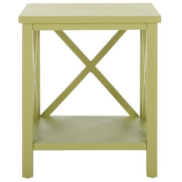 Safavieh Candence Cross Back End Table- Split Pea - 21.5 x 13.4 x 18.1 in. - AMH6523H