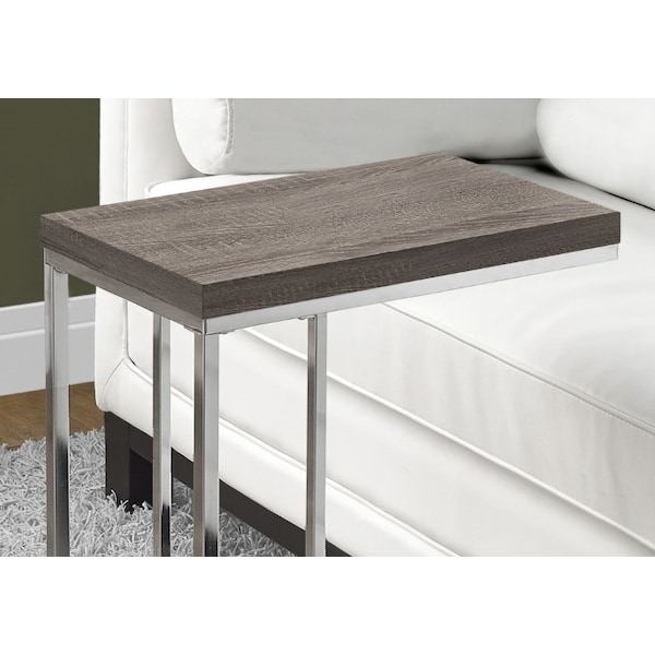 Monarch Specialties Accent Table - Dark Taupe With Chrome Metal - I 3253