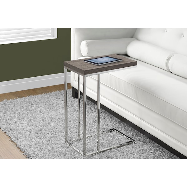 Monarch Specialties Accent Table - Dark Taupe With Chrome Metal - I 3253