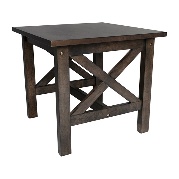 Flash Furniture Square 21.75 W, 21.75 L, Rubberwood (Parawood), Dark Gray - LFS-4002-DKGRY-GG
