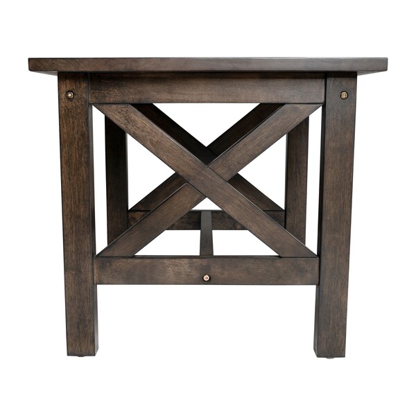 Flash Furniture Square 21.75 W, 21.75 L, Rubberwood (Parawood), Dark Gray - LFS-4002-DKGRY-GG