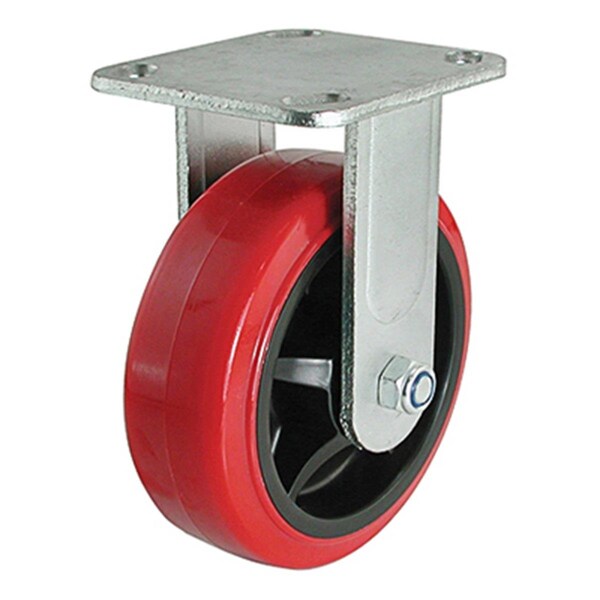 Convenience Concepts 6 in. Polyurethane Mold On Rigid Caster, Red & Black - HI3241889