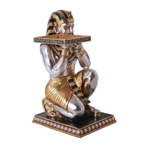 Design Toscano Egyptian Pharaoh's Kneeling Servant: Egyptian Side Table Statue - NE43588