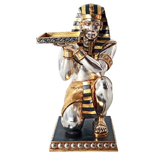 Design Toscano Egyptian Pharaoh's Kneeling Servant: Egyptian Side Table Statue - NE43588