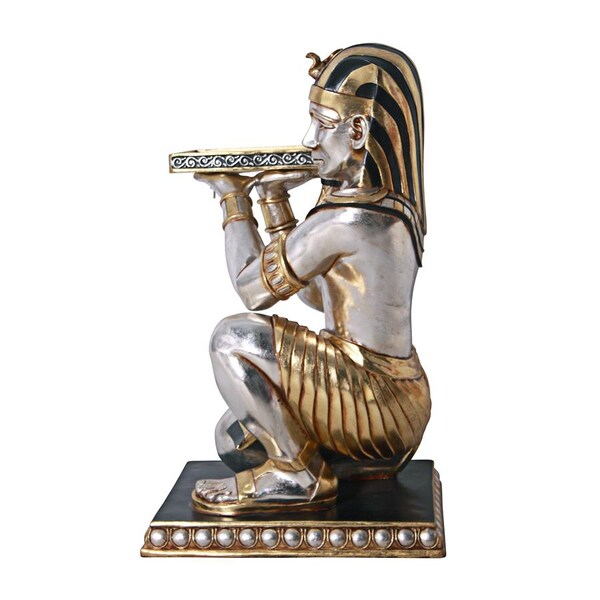 Design Toscano Egyptian Pharaoh's Kneeling Servant: Egyptian Side Table Statue - NE43588