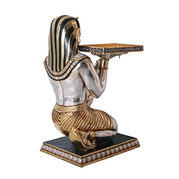 Design Toscano Egyptian Pharaoh's Kneeling Servant: Egyptian Side Table Statue - NE43588
