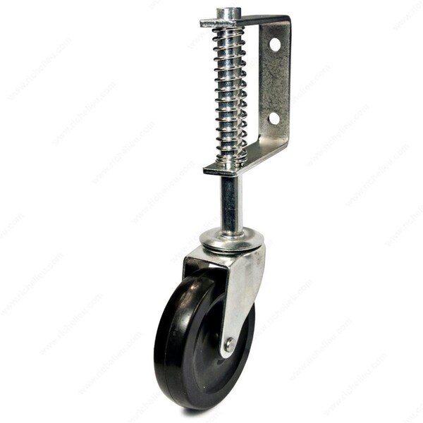 Kd Gabinete 8 in. Caster with Spring Side Plate, Black - KD3978905