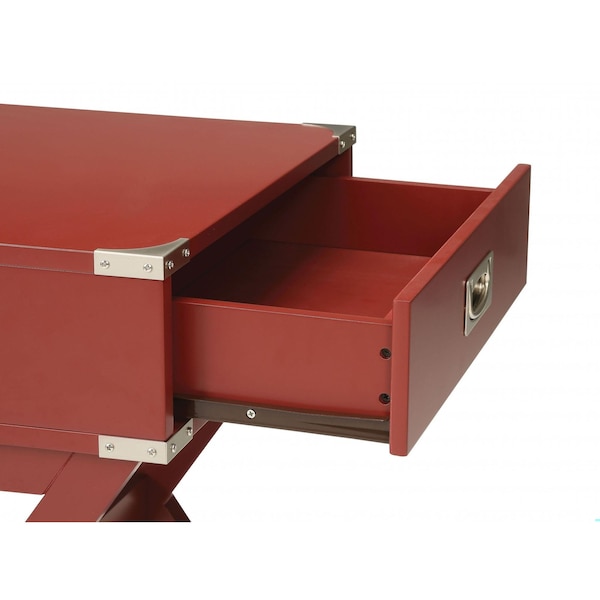 Homeroots 24 x 18 x 16 in. Babs End Table Red - 286306