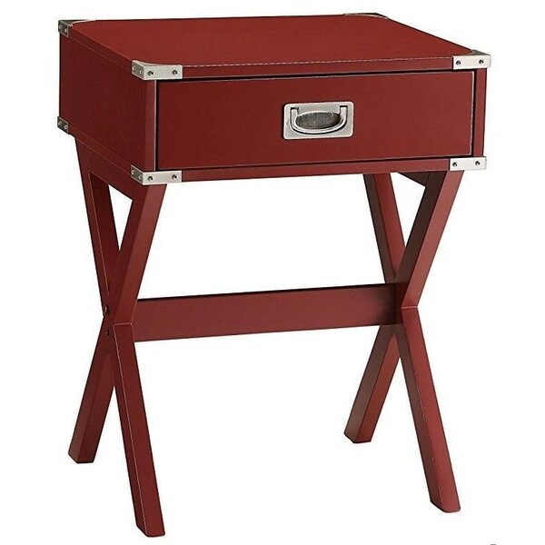 Homeroots 24 x 18 x 16 in. Babs End Table Red - 286306