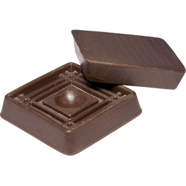 Convenience Concepts 0.62 in. TruGuard Square Rubber Cup, Brown, 4PK - HI3240964