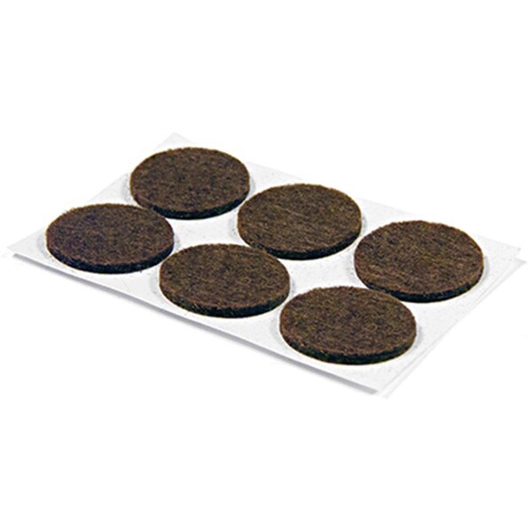 Convenience Concepts 0.75 in. TruGuard Round Self Adhesive Felt Pads, Brown, 6PK - HI3235102